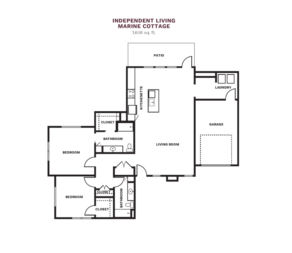 Independent Living Marine Cottage floor plan.