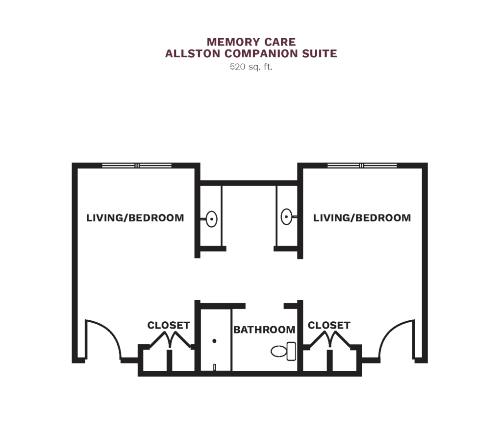 Memory Care Allston Companion Suite floor plan.