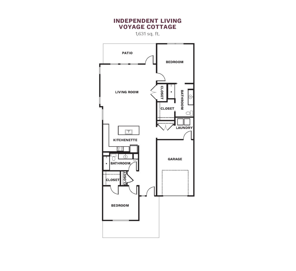Independent Living Voyage Cottage floor plan.
