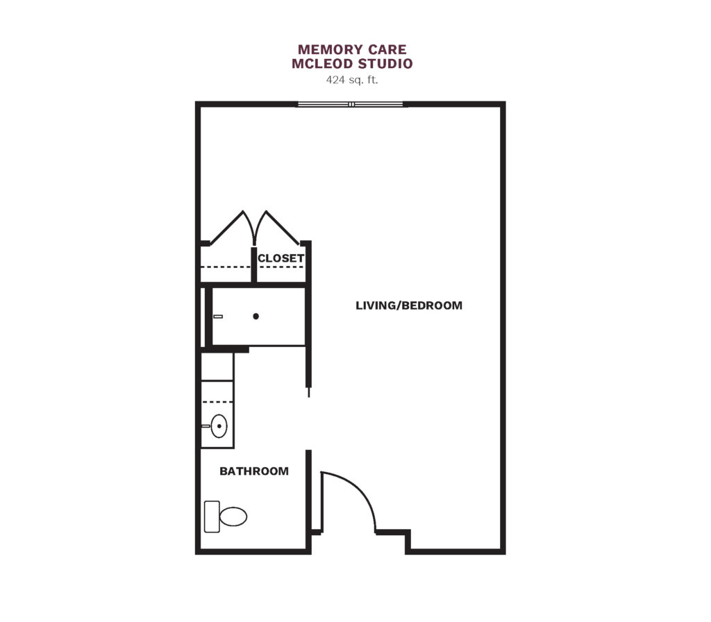 Memory Care McLeod Studio floor plan.